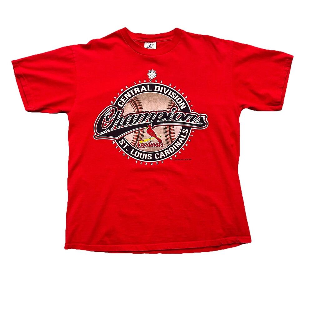 Vtg 2000 St Louis Cardinals Shirt Central Division Champions MLB Red Logo Men L
